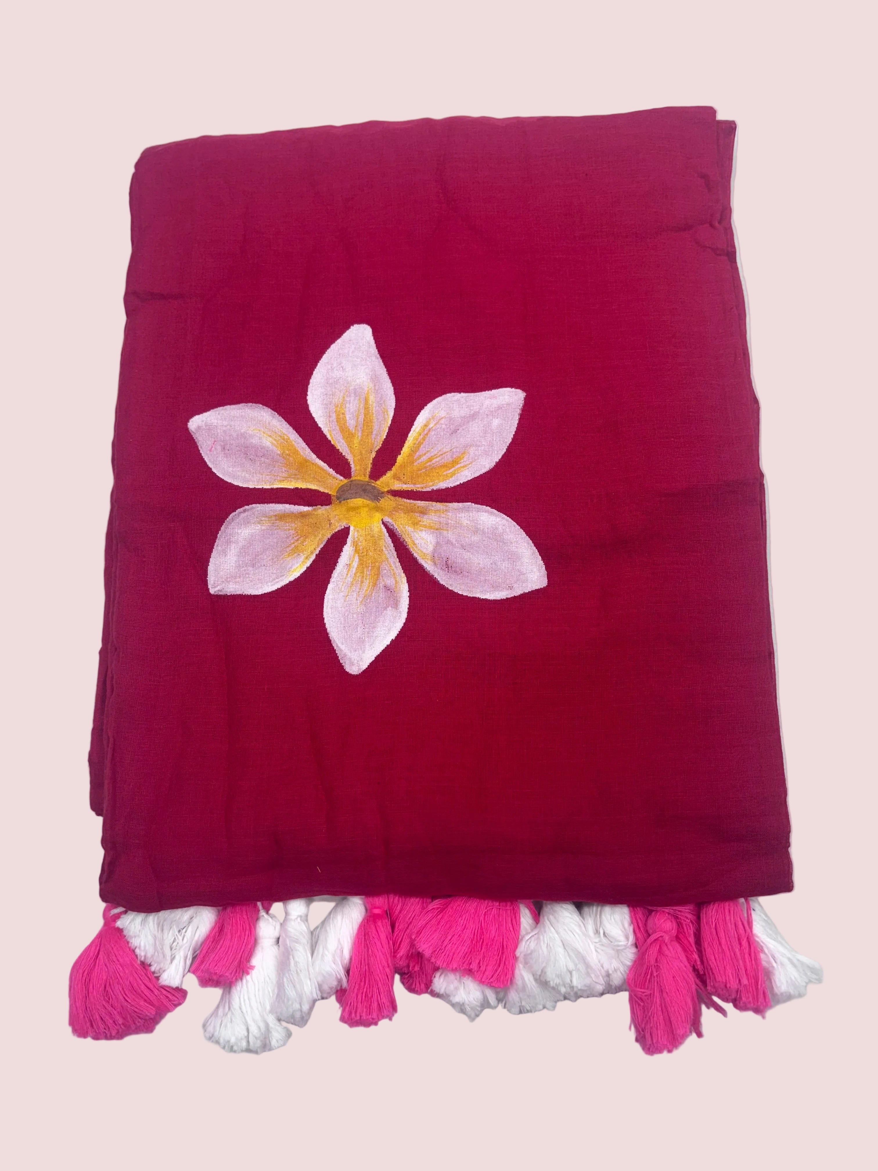 Painted Mulmul Cotton Saree