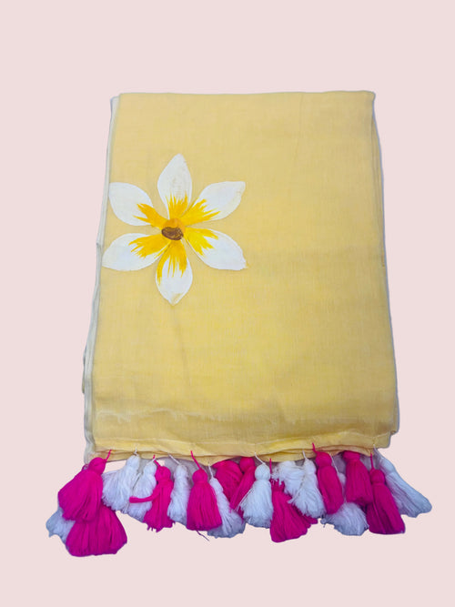 Painted Mulmul Cotton Saree