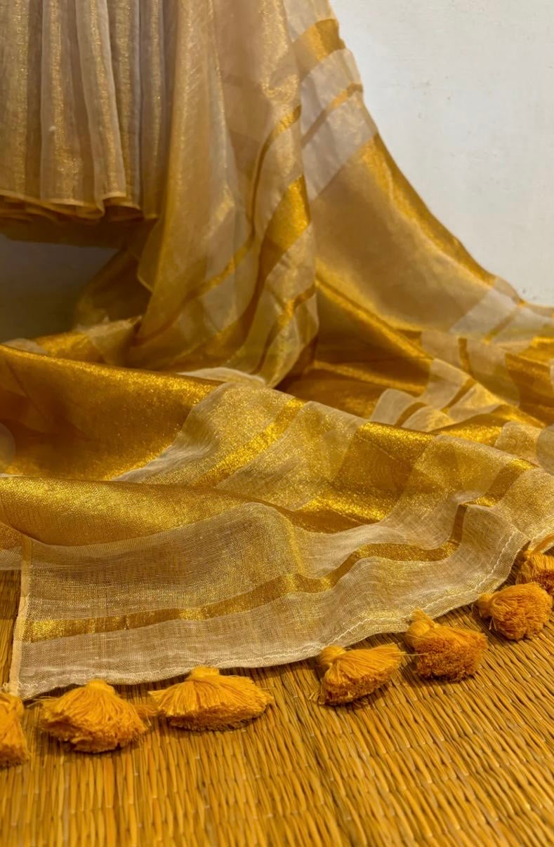 Linen Tissue Saree with Blouse