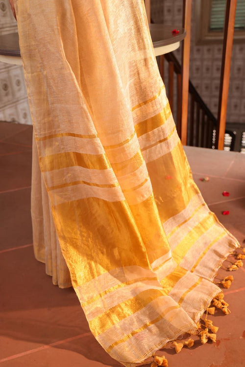 Linen Tissue Saree with Blouse